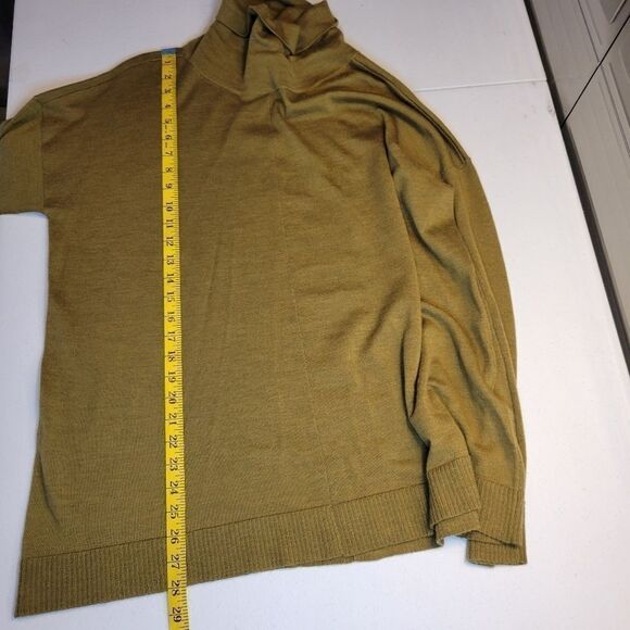 Eileen Fisher Green Merino Wool Turtleneck Sweater Women's Large - Picture 8 of 13